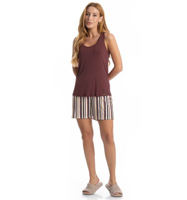 Pijama Feminino Shortão Regata Maya - Imagem 3 - Mobile