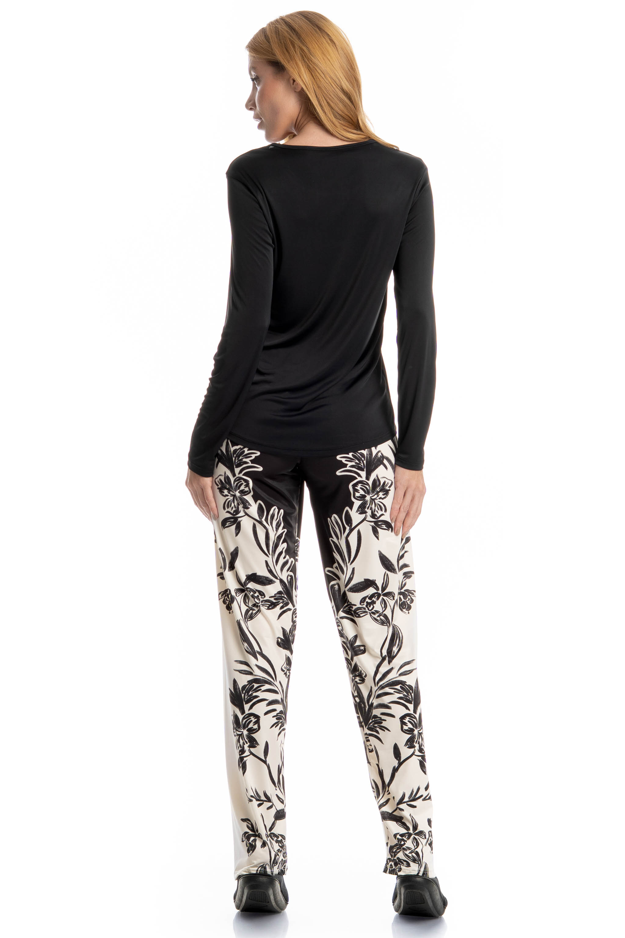 Pijama Feminino Longo Mariana Preto - Imagem 2