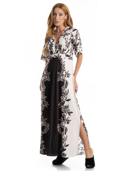 Kaftan Feminino Longo Mariana Preto - Imagem 1