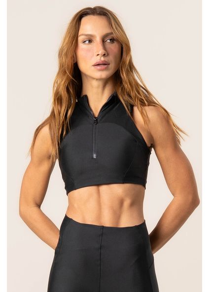 Top Com Zíper Elevate Vivame Preto - Imagem 1