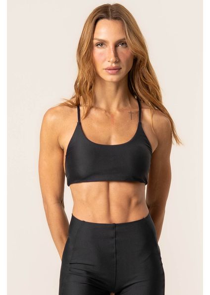 Top Double Cross Light Elevate Vivame Preto - Imagem 1