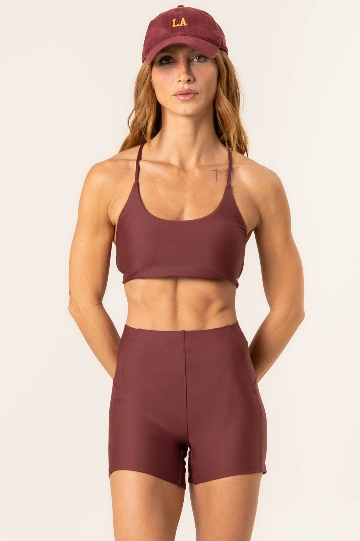 Shorts Curto Invisible Slim Shape Elevate Vivame Vinho - Imagem 1