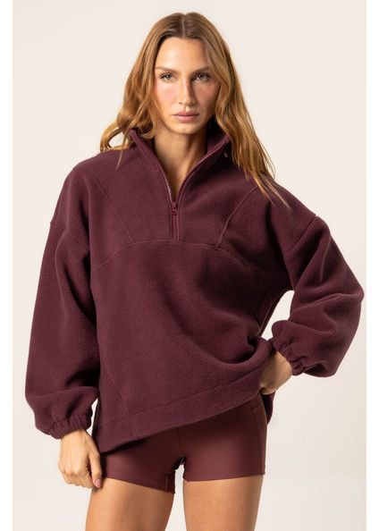 Blusão Thermal Com Zíper Elevate Vivame Vinho - Imagem 1