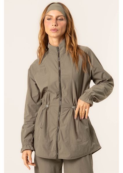 Parka Alongada Com Bolso Flex Vivame Verde - Imagem 1