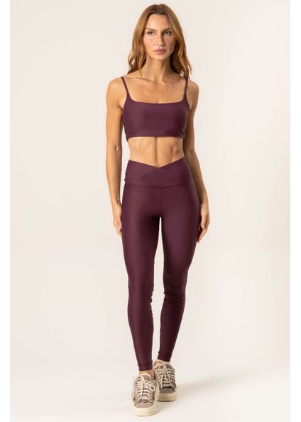Calça Legging Wrap Shape Dark Cherry Vivame Vermelho - Imagem 1
