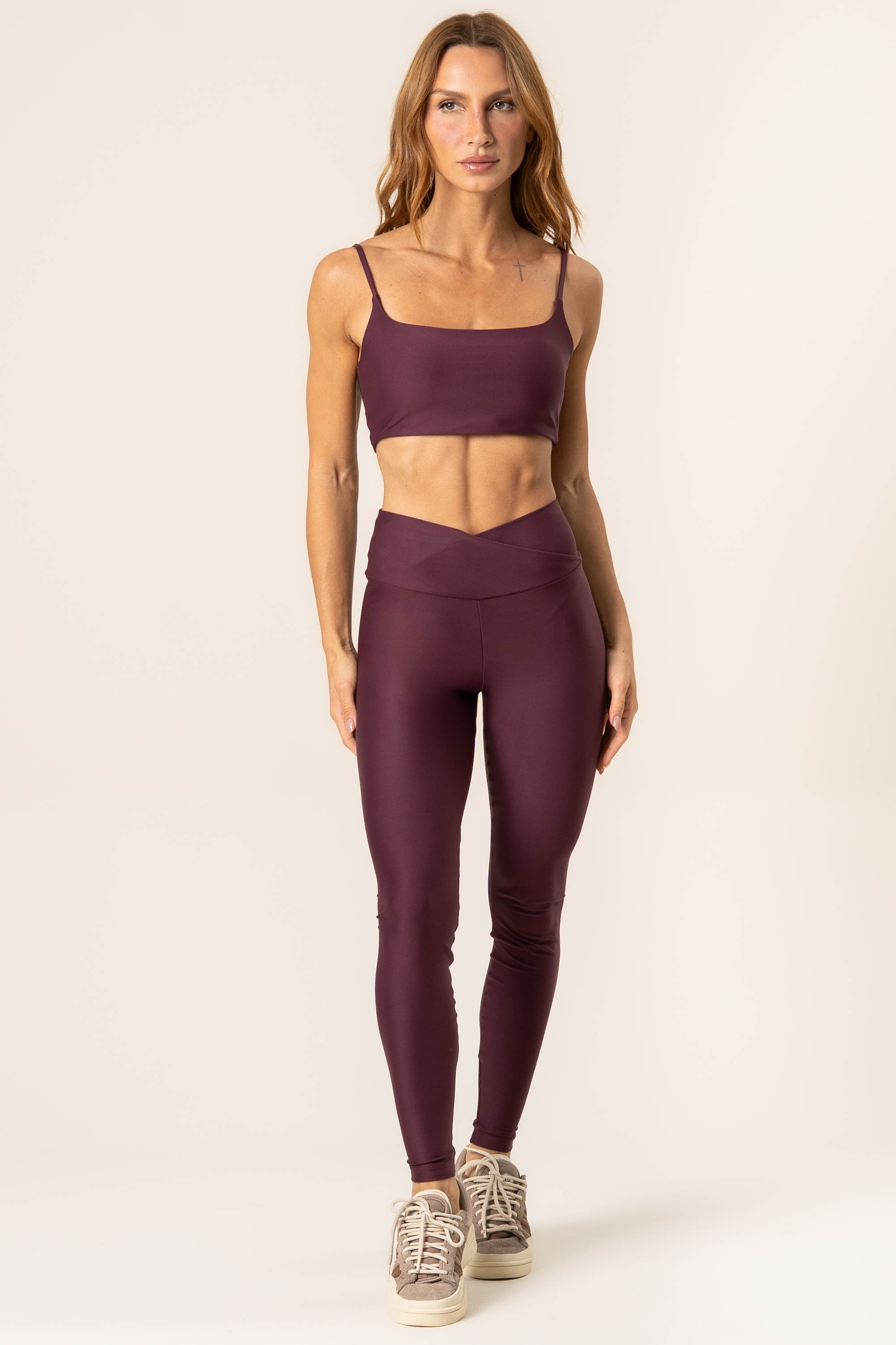 Calça Legging Wrap Shape Dark Cherry Vivame Vermelho - Imagem 1