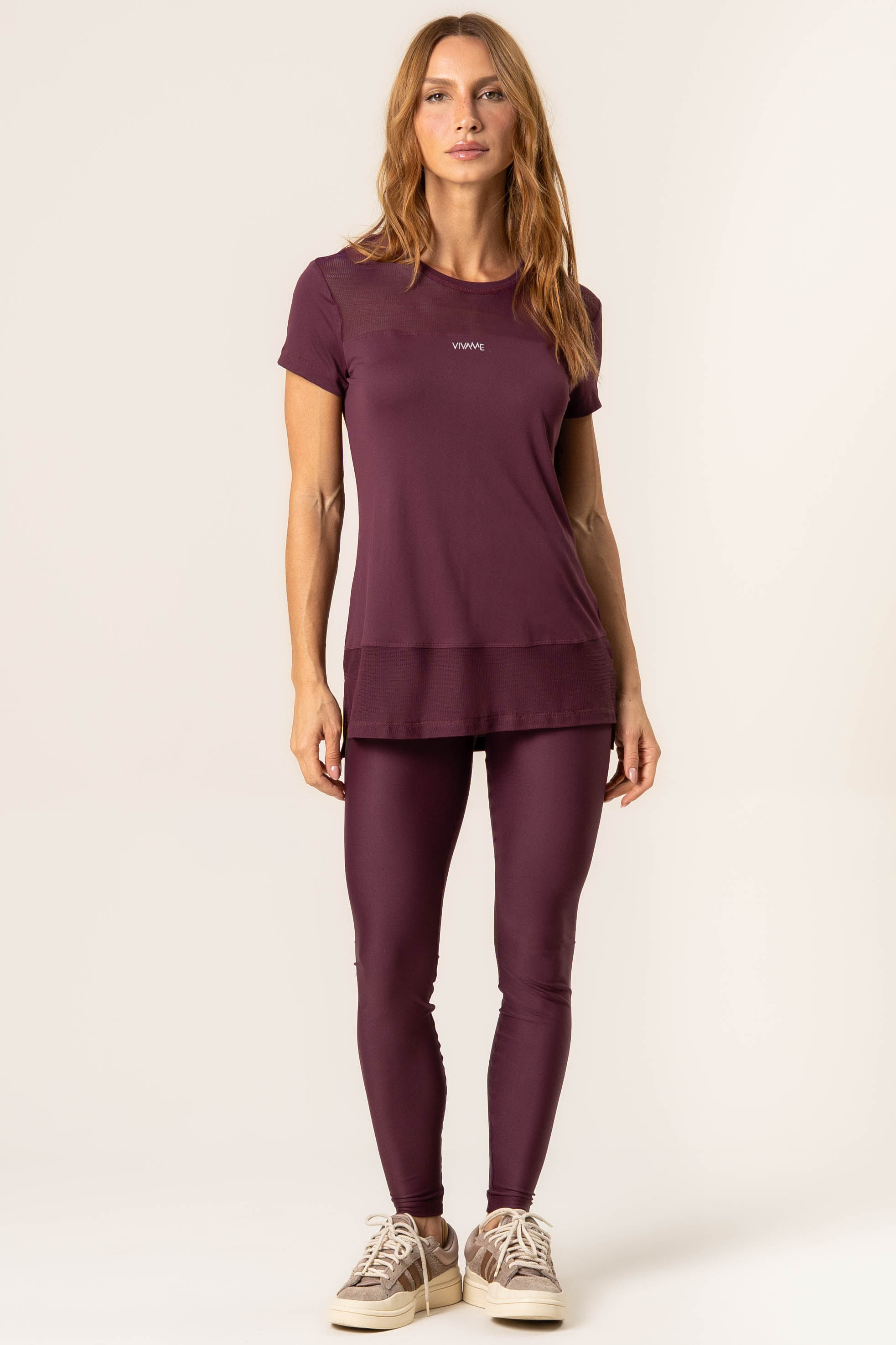Camiseta Com Tela Dark Cherry Vivame - Imagem 3 - Mobile