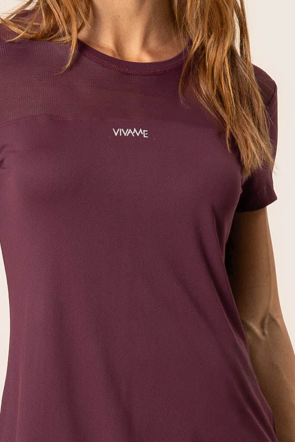 Camiseta Com Tela Dark Cherry Vivame - Imagem 5 - Mobile