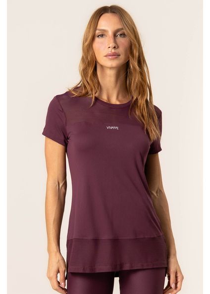 Camiseta Com Tela Dark Cherry Vivame Vermelho - Imagem 1