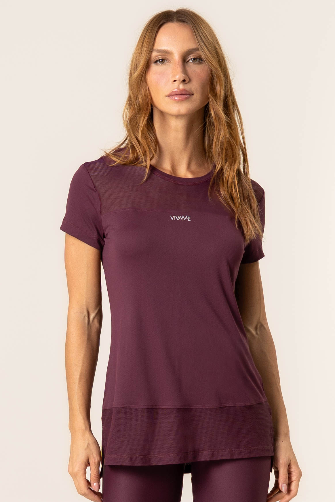 Camiseta Com Tela Dark Cherry Vivame - Imagem 1