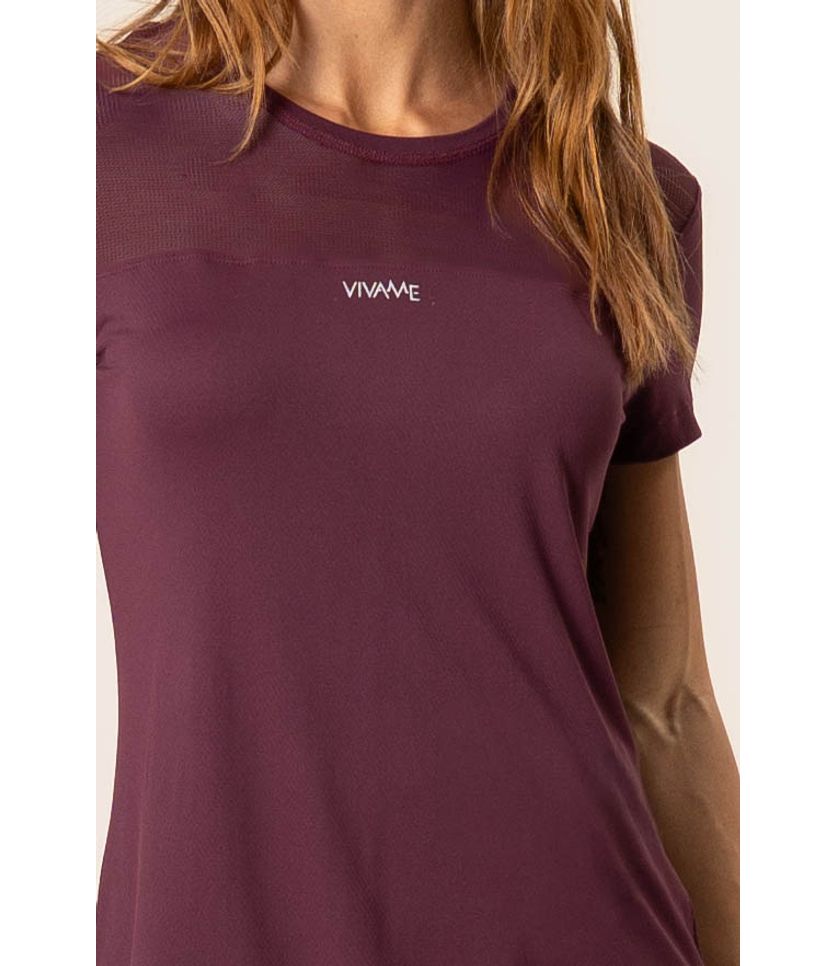 Camiseta Com Tela Dark Cherry Vivame - Imagem 5 - Desktop