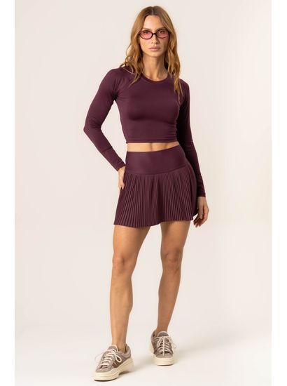 Blusa Crop Costas Cruzadas Dark Cherry - Imagem 3 - Desktop