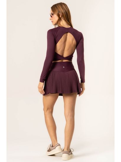 Blusa Crop Costas Cruzadas Dark Cherry - Imagem 4 - Desktop