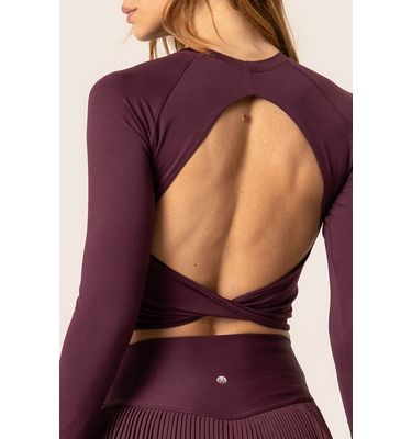 Blusa Crop Costas Cruzadas Dark Cherry - Imagem 5 - Mobile