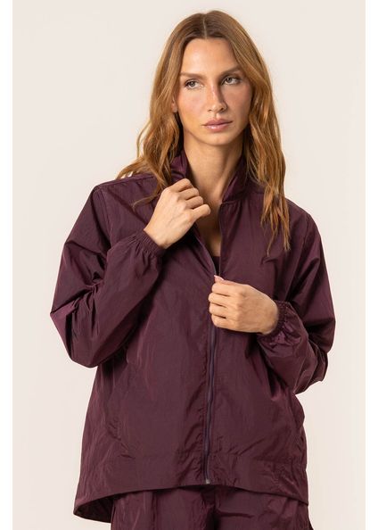Jaqueta Alongada Com Bolso Dark Cherry Vivame Vermelho - Imagem 1
