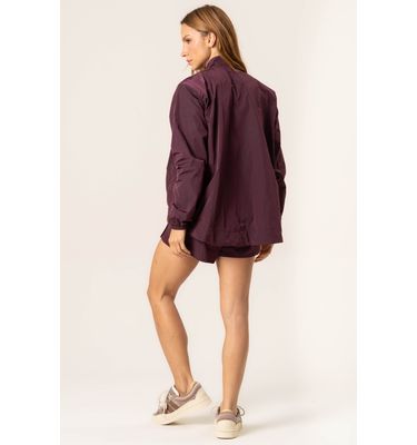 Jaqueta Alongada Com Bolso Dark Cherry Vivame - Imagem 4 - Mobile