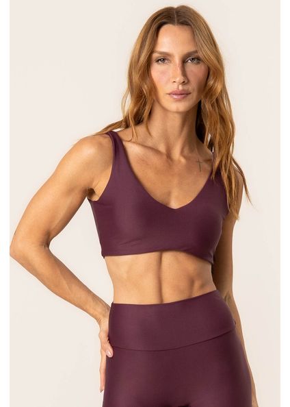 Top V Paralelo Dark Cherry Vivame Vermelho - Imagem 1