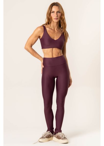 Calça Legging Seamless Shape Com Zíper Dark Cherry Vivame Vermelho - Imagem 1