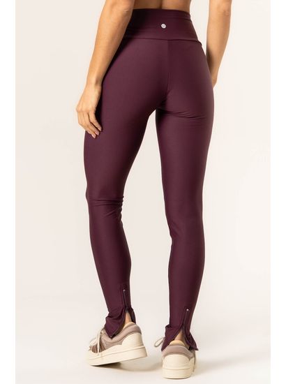 Calça Legging Seamless Shape Com Zíper Dark Cherry Vivame - Imagem 4 - Desktop