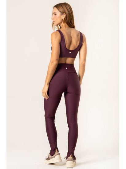 Calça Legging Seamless Shape Com Zíper Dark Cherry Vivame - Imagem 2 - Desktop
