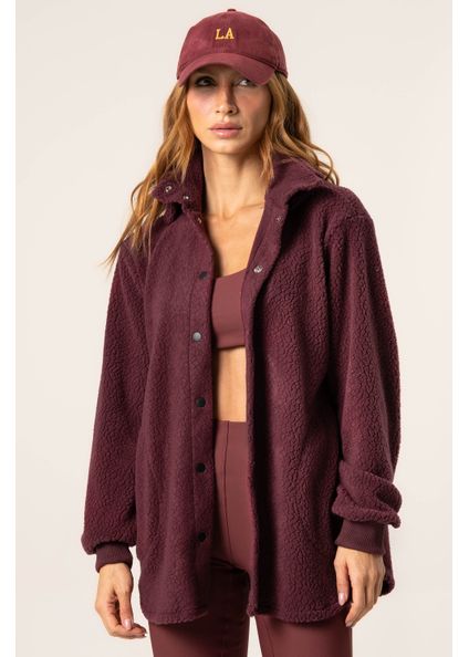 Camisa Com Gola Alta Sherpa Vivame Vinho - Imagem 1