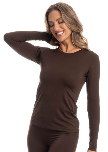 Blusa Feminina Thermo Marrom - Imagem 1