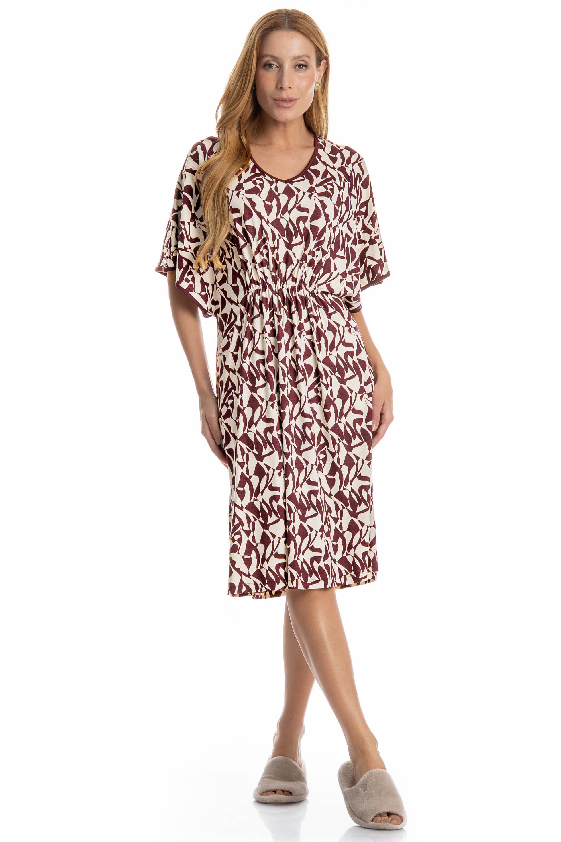 Kaftan Feminino Médio Ligia Vermelho - Imagem 1