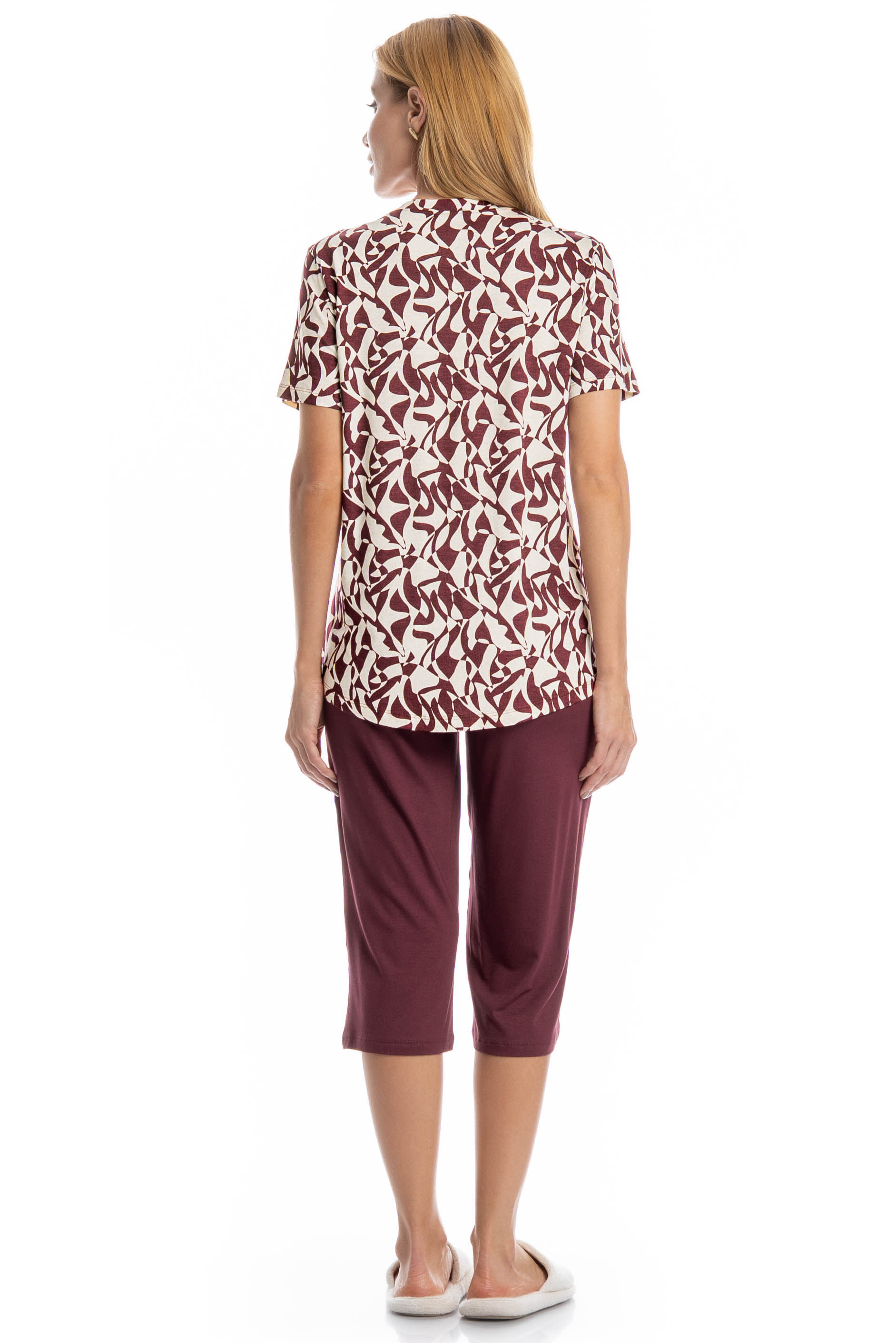Pijama Feminino Pescador Ligia Vermelho - Imagem 2