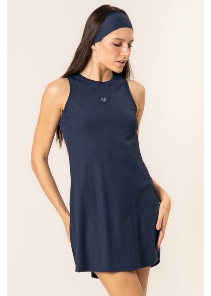 Vestido Com Shorts Trace Vivame Azul-marinho - Imagem 1