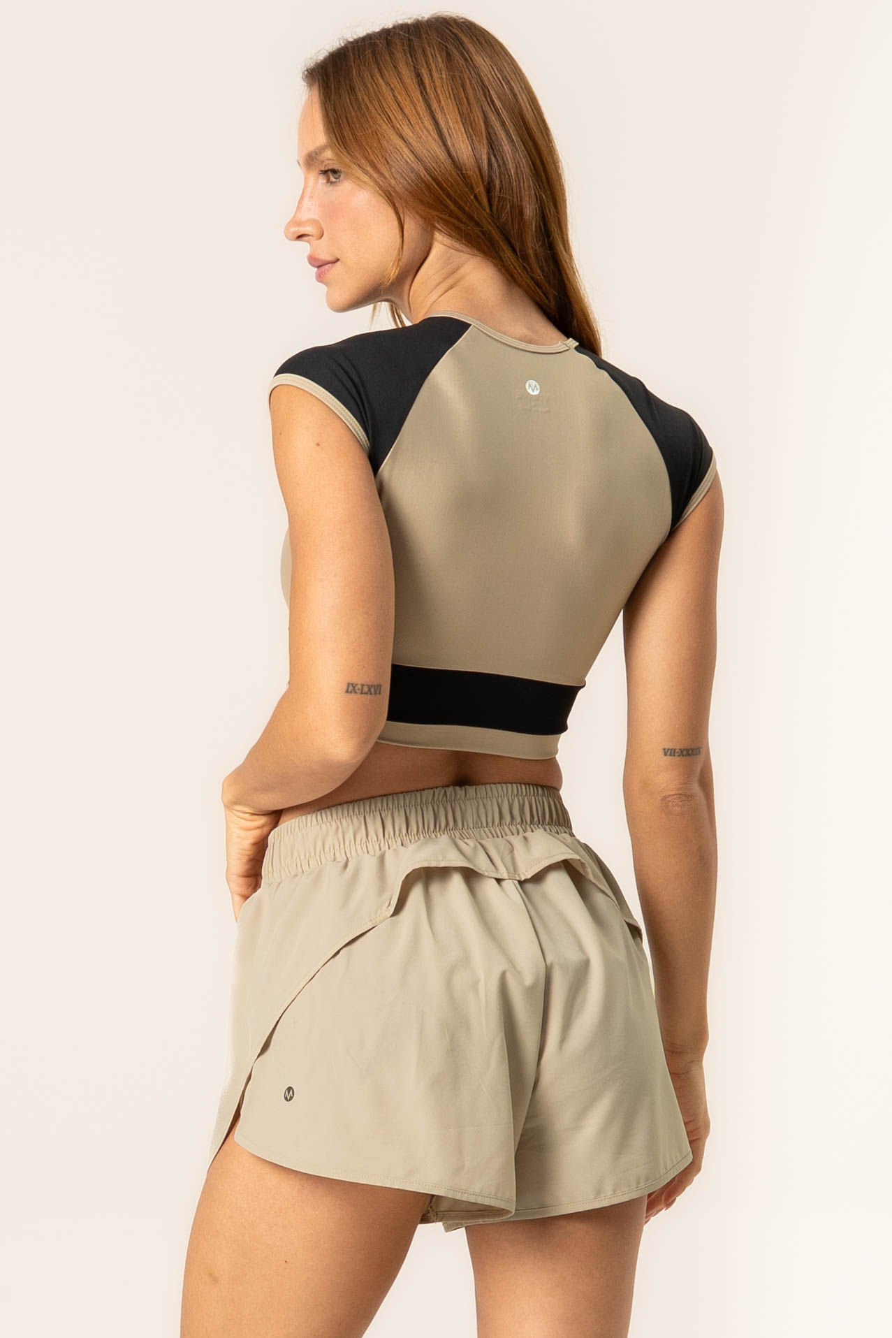 Shorts Duplo Run Urban Vivame Bege - Imagem 2