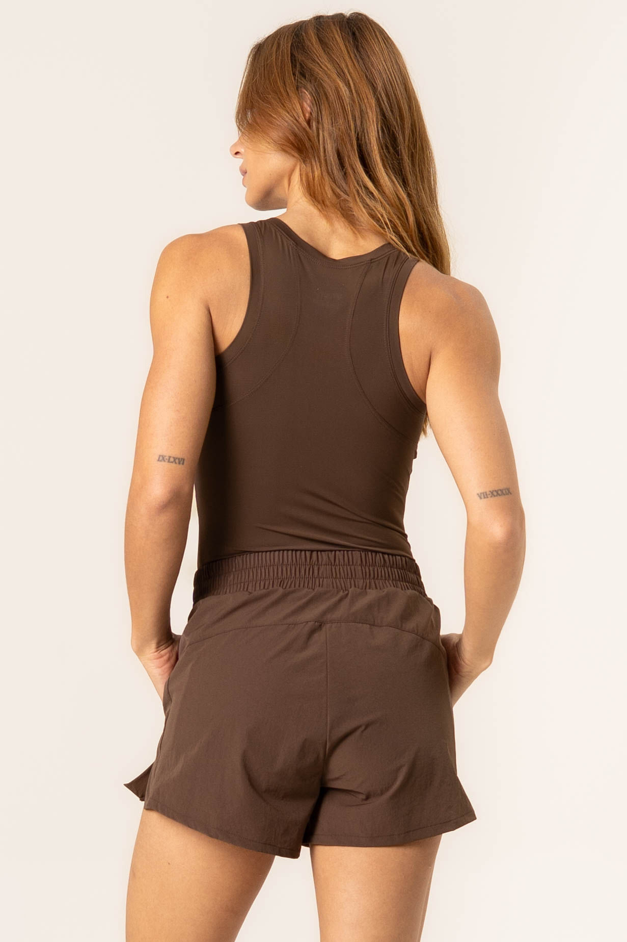 Shorts Duplo Com 2 Bolsos Sprint Vivame Marrom - Imagem 2