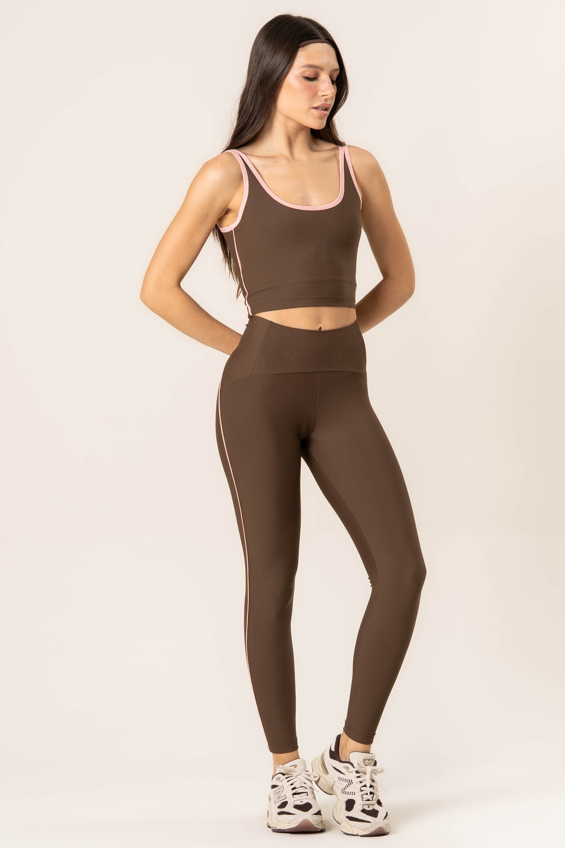 Calça Legging Slim Shape Breathe Vivame Marrom - Imagem 1