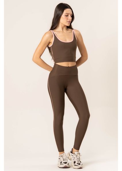 Calça Legging Slim Shape Breathe Vivame Marrom - Imagem 1