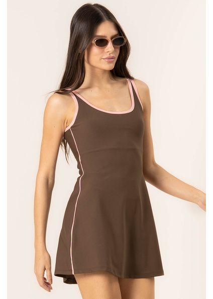Vestido Paralelo Breathe Vivame Marrom - Imagem 1