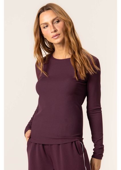 Blusa Manga Longa Canelada Thermal Vivame Vermelho - Imagem 1