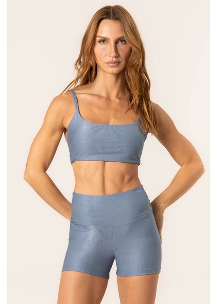 Shorts Curto Essential Shape Move Glow Vivame Azul - Imagem 1