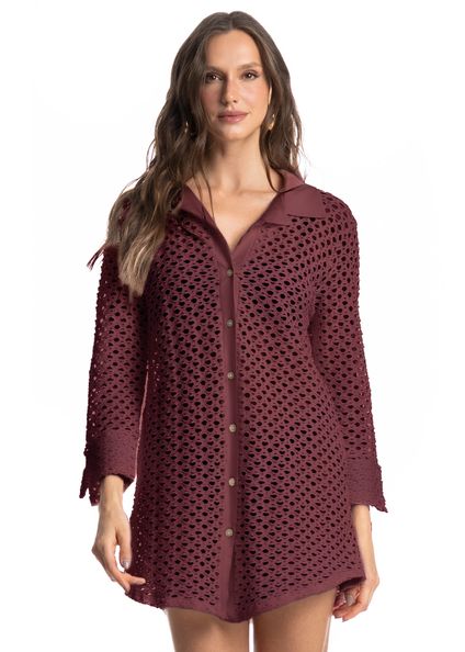 Camisa Feminina Mangostim Vinho - Imagem 1