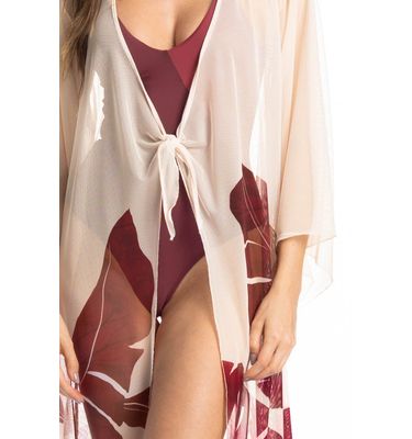 Kaftan De Tule Com Manga Folha - Imagem 5 - Mobile