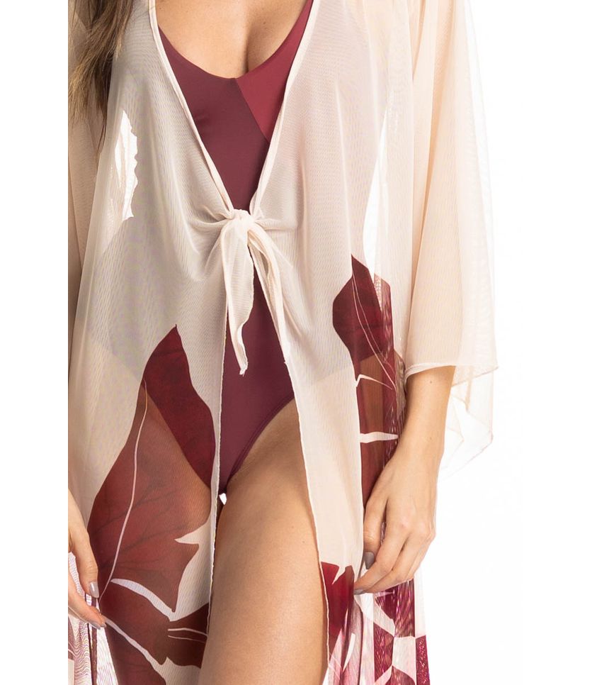 Kaftan De Tule Com Manga Folha - Imagem 5 - Desktop