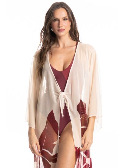Kaftan De Tule Com Manga Folha - Imagem 3 - Desktop