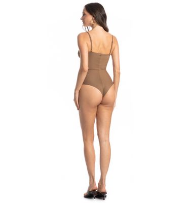 Maiô Corset Slim Fio Duplo Amêndoa - Imagem 4 - Mobile