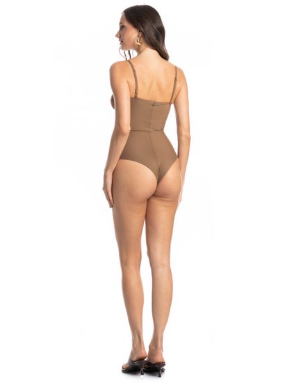 Maiô Corset Slim Fio Duplo Amêndoa - Imagem 4 - Desktop