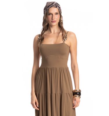 Vestido Longo Amêndoa - Imagem 3 - Mobile