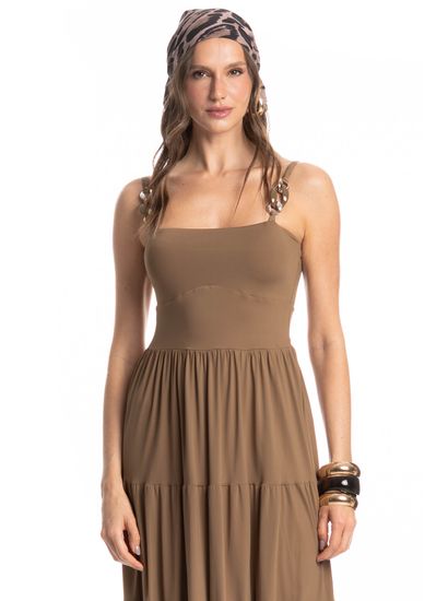 Vestido Longo Amêndoa - Imagem 3 - Desktop
