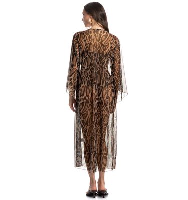 Kaftan De Tule Com Manga Onça - Imagem 2 - Mobile
