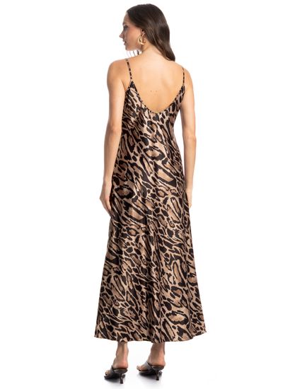 Vestido De Cetim Alcinha Onça - Imagem 2 - Desktop