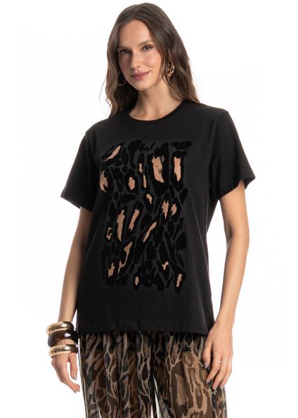 Camiseta Onça Preto - Imagem 1