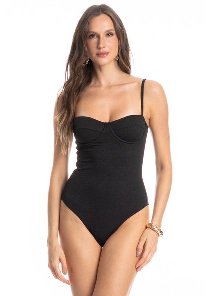 Maiô Corset Slim Estocolmo Preto - Imagem 1