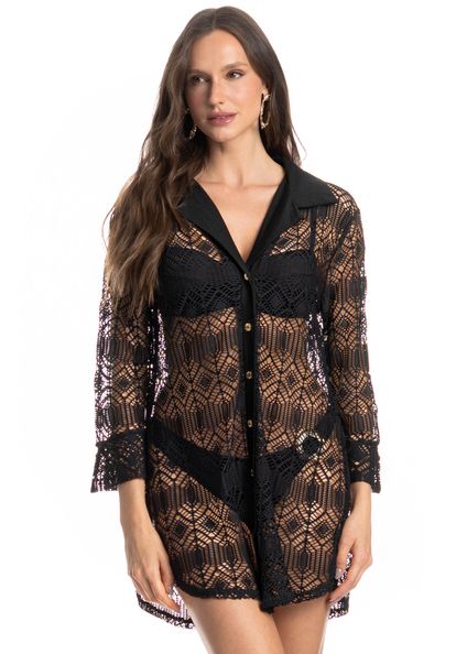 Camisa Feminina Estocolmo Preto - Imagem 1