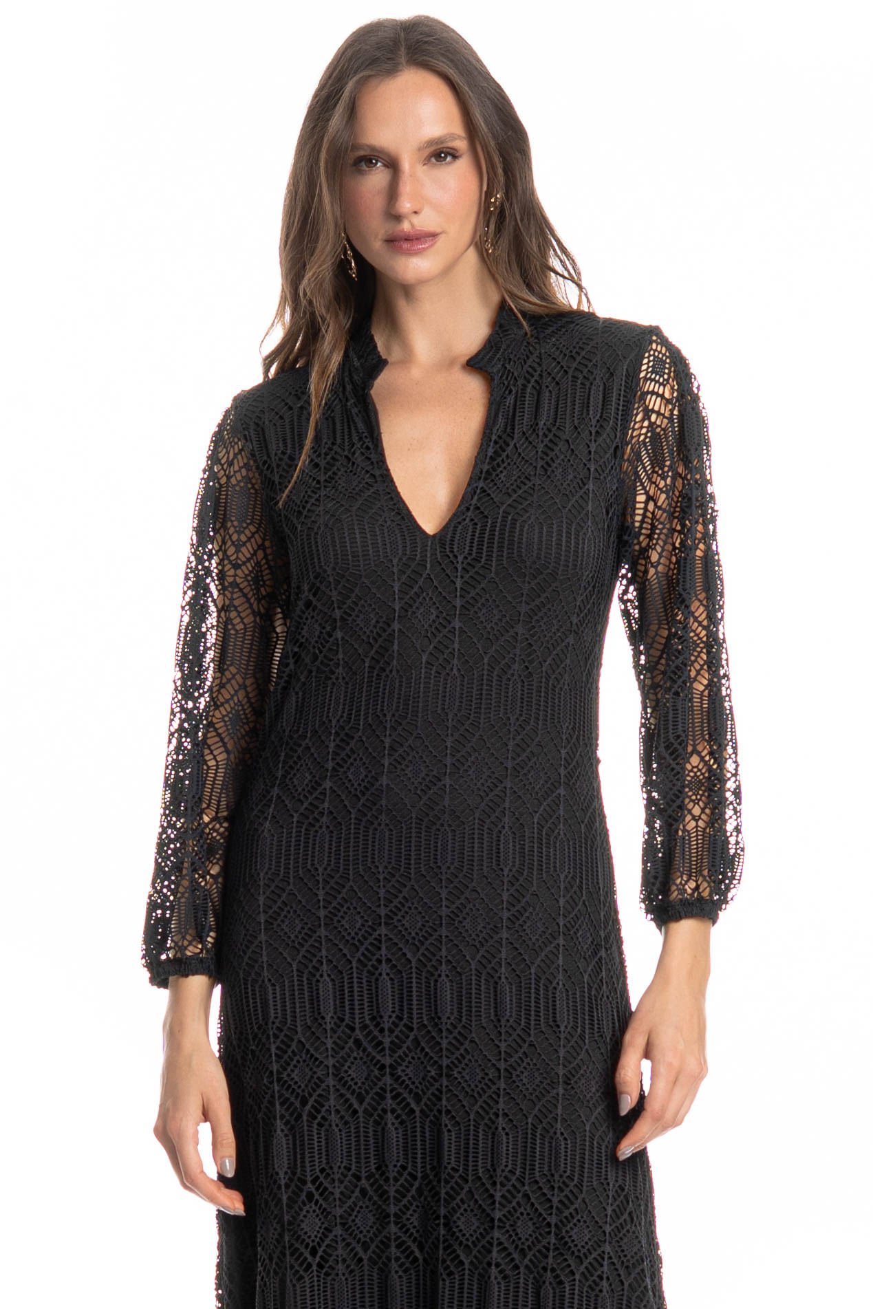 Vestido Longo Com Manga Estocolmo - Imagem 3 - Mobile